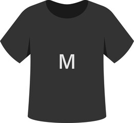 Black M size shirt icon for clothing guides
