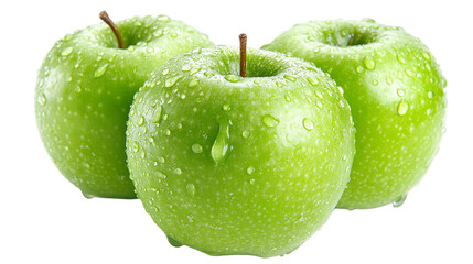 A Trio of Fresh Green Granny Smith Apples