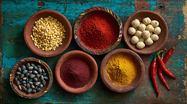 Various Latin American spices, images for Latin American Day - Powered by Adobe