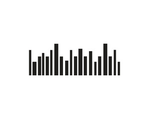 wave line music and sound vector equalizer logo