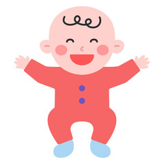 누워서 웃는 아기 아이콘