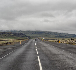 Fototapeta premium Highway in landscapes of Iceland