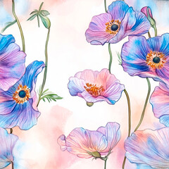 seamless watercolor floral background