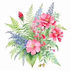 flowers on white background
