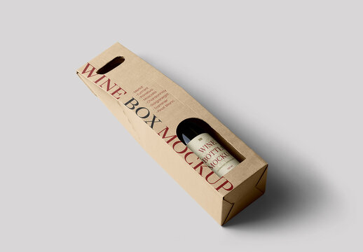 Perspective Wine Box Mockup