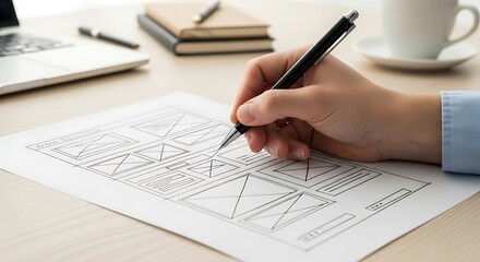 Person Designing Website Layout.