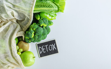 Green foods for detox. Selective focus.