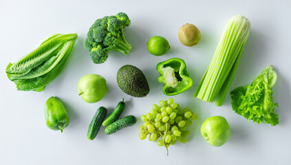 Green foods for detox. Selective focus.