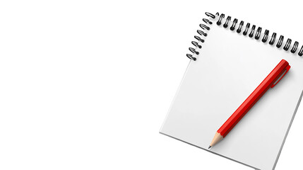 A Notepad with Red Pencil for Creative Planning and Idea Organization
