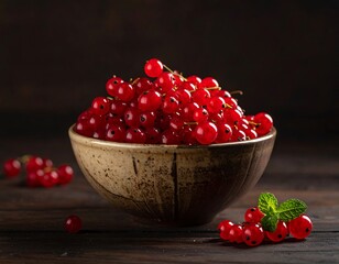Red currants in a bowl