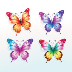 set of butterflies