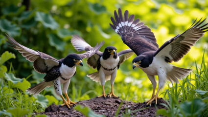 wild goose on the meadow