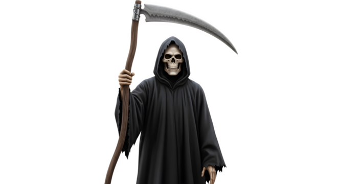 Grim Reaper with Scythe A Haunting Depiction of Death.