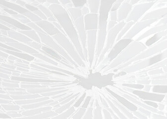 Abstract light gray radial pattern resembling shattered glass or ice crystals on a bright surface on transparent background