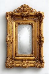 3D painting frame isolated on white background
