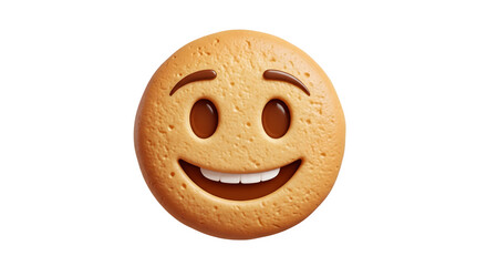 Obraz premium Happy Smiley Face Cookie Isolated on White.