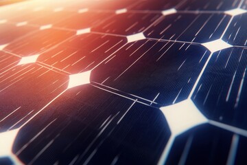 Solar panels capturing sunlight at dawn for clean energy production