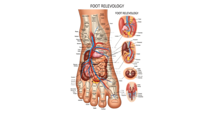 Human Foot Anatomy Chart Detailed Illustration.
