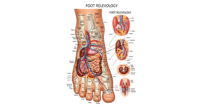 Human Foot Anatomy Chart Detailed Illustration.
