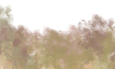 Earthy Watercolor Smoke Clouds | Abstract Brown Green Ink Wash | Artistic Dusty Texture Background