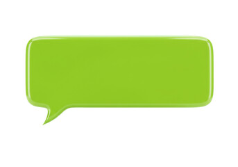 Green speech bubble PNG isolated on transparent background, message balloon graphic for communication and social media use