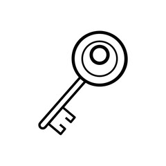 Illustration of a simple black line key on transparent background