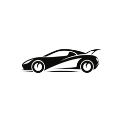 Illustration of a black sports car design on transparent background