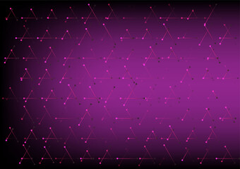 Line and dot form to triangle shape, space abstract background.