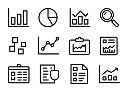 Data Analytics Reporting Icons Vector Illustration