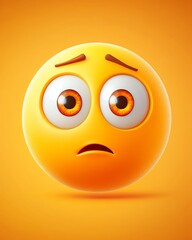 Fototapeta premium Emoji with protruding eyes Emotion 3d cartoon icon Yellow round emoticon Vector illustration