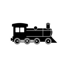 Black steam locomotive vector icon