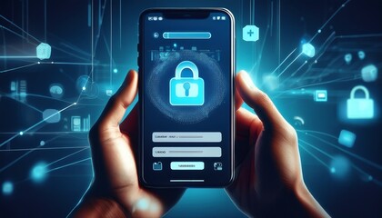 cybersecurity protection concept secure login interface with username and password form on mobile device data privacy access control and secure authentication technology in digital business