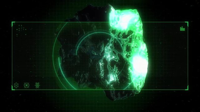 A digital HUD style screen tracking an alien interstellar object traveling towards Earth.