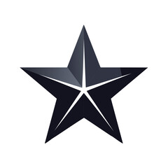 Obraz premium Dark Blue Star Shape with Shading on White Backdrop Graphic Resource