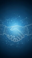 Digital handshake - Technology connecting people in business agreements.