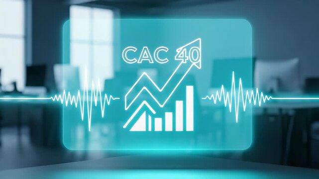 CAC 40 Growth Concept Financial Market Index with Upward Trend on Screen