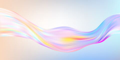 Abstract holographic ribbon. Flowing iridescent wave.