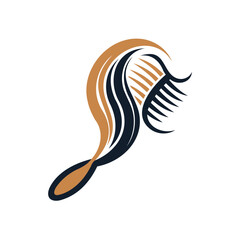 Naklejka premium Stylized illustration of a comb with flowing hair