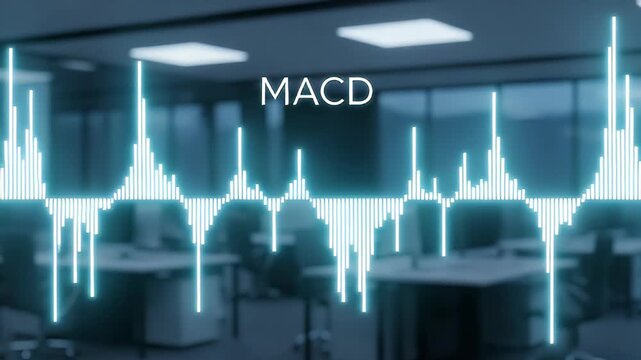 MACD Economic Analytics Displayed in Modern Office Setting for Financial Insight