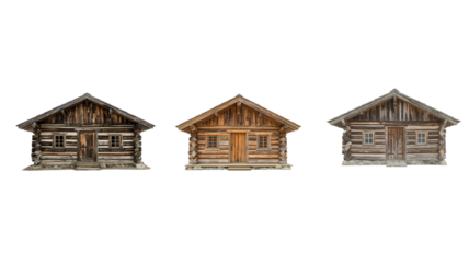 Log house on transparent background