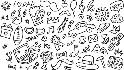 Hand drawn doodle sketch icons collection vector set