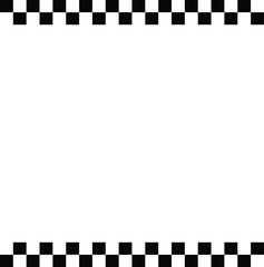 Classic black and white checkerboard pattern border for race or sport themed designs