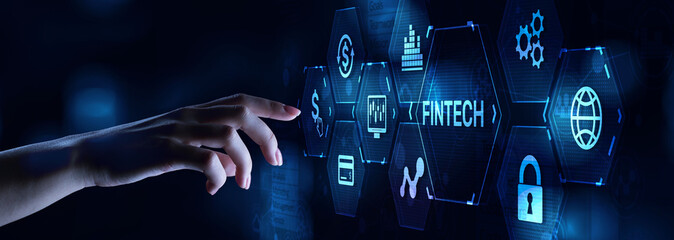 Fintech Financial technology digital money online banking business finance concept.
