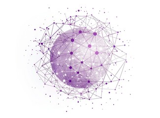 Sphere network global connection, for science tech; white background for presentations