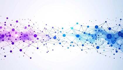 Abstract network connection in purple/blue, for tech or science with white backdrop
