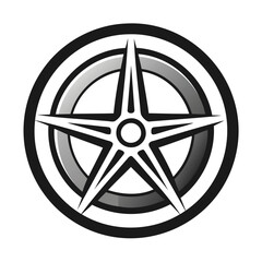 Obraz premium Stylized star emblem with circular border