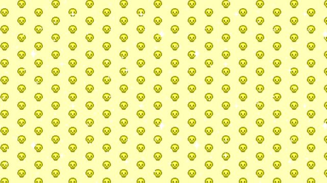 Pixel art scull pattern Looping animated background. 1080P (3)