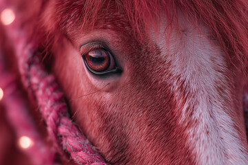Image of a red fire horse. A fire horse on a black background.