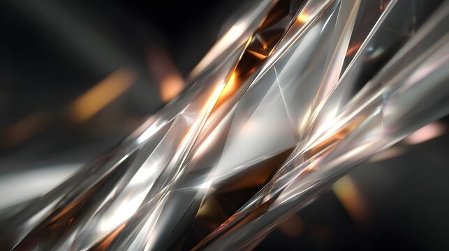 Abstract Shiny Crystals with Light Reflections
