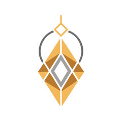 Geometric abstract crystal pendant with circular accent